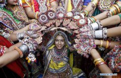 Garba dance performed during rehearsals ahead of Navratri festival in India