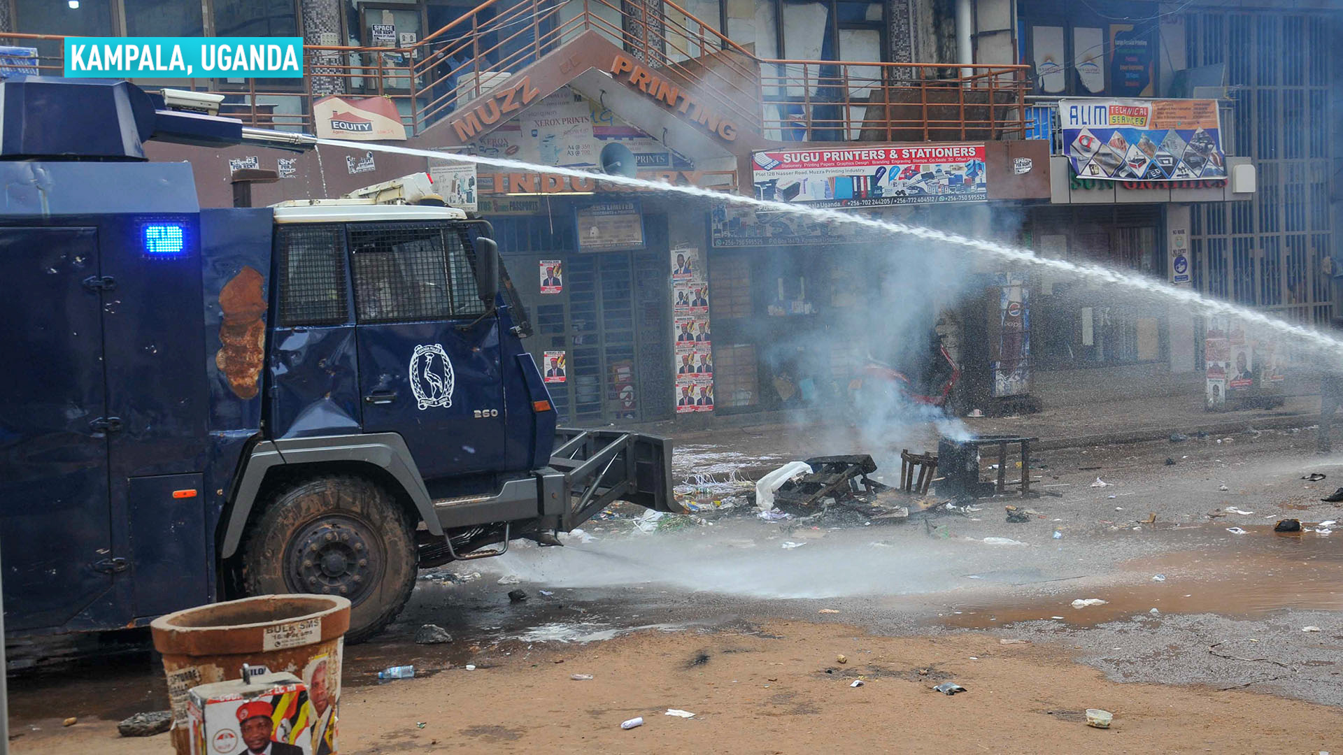 Protests break out in Uganda after Bobi Wine arrested