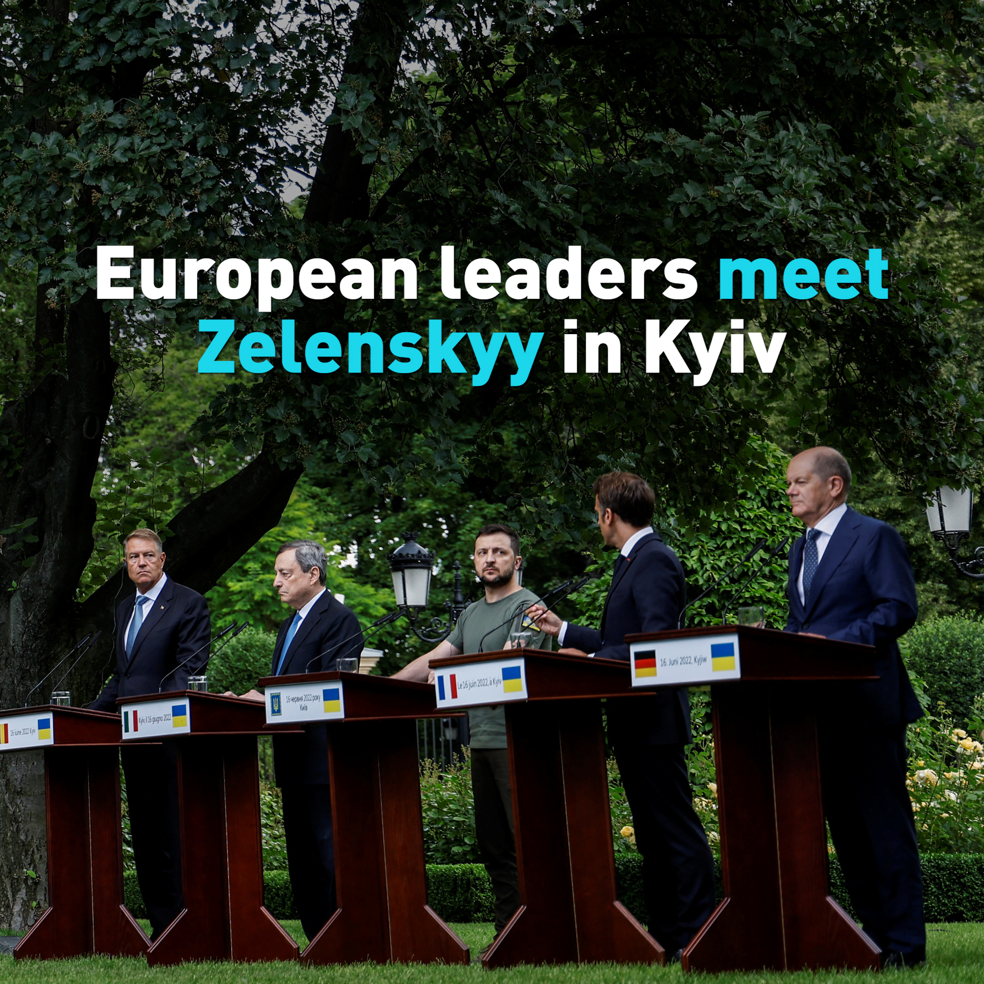 European leaders meet Zelenskyy in Kyiv, affirm support for EU membership